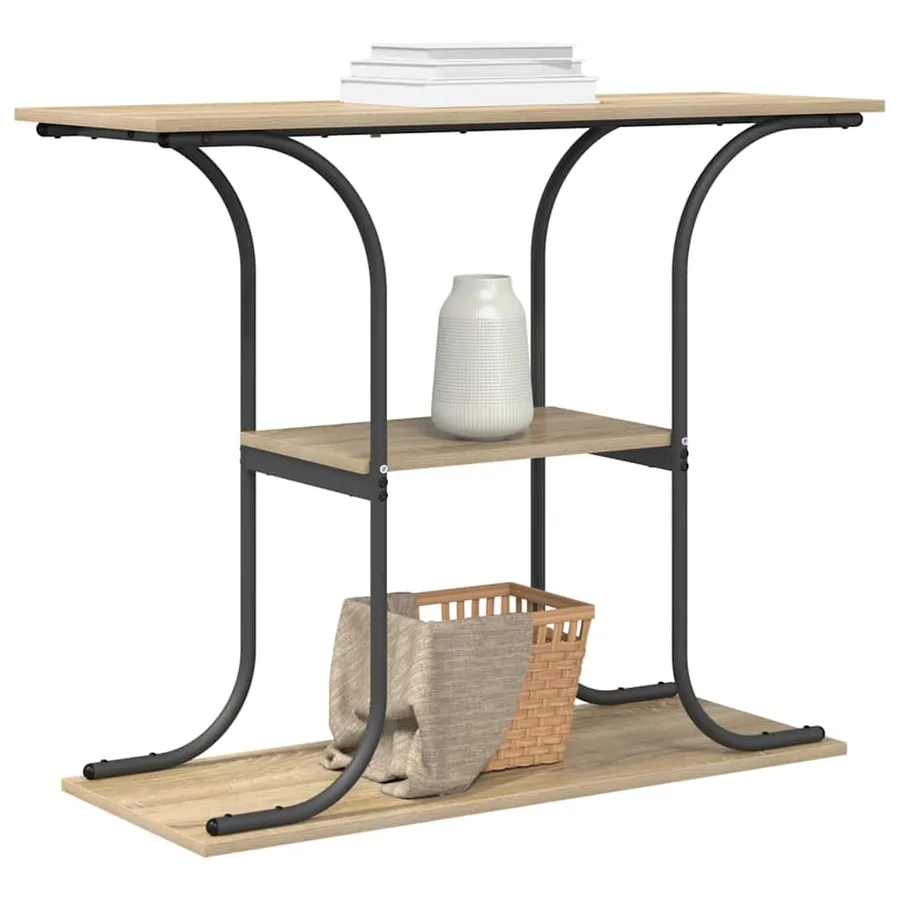 Table console Chêne Sonoma 101 x 35 x 80,5 cm Bois d'ingénierie - 3