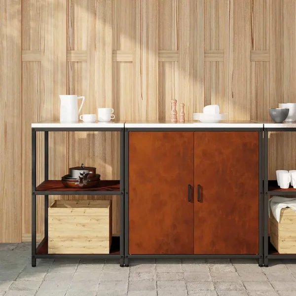 Ensemble de rangement cuisine HATTEM 2 pcs Rouillé Acier