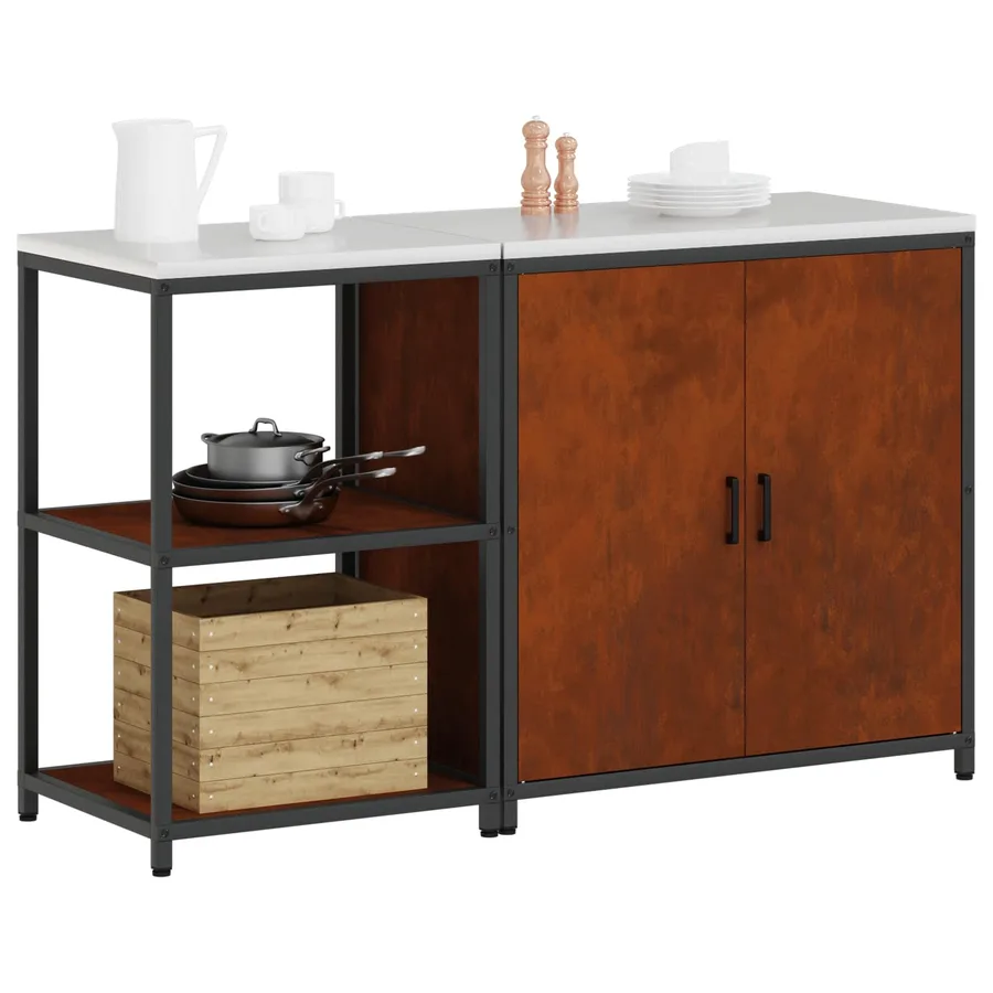 Ensemble de rangement cuisine HATTEM 2 pcs Rouillé Acier - 3