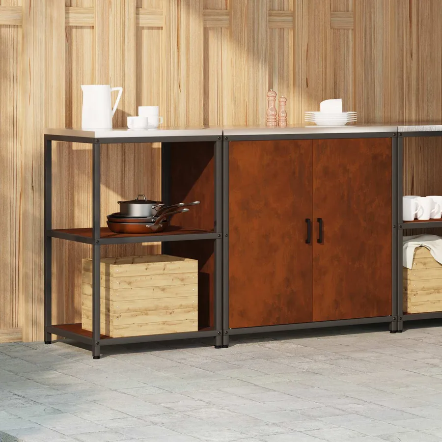 Ensemble de rangement cuisine HATTEM 2 pcs Rouillé Acier - 4