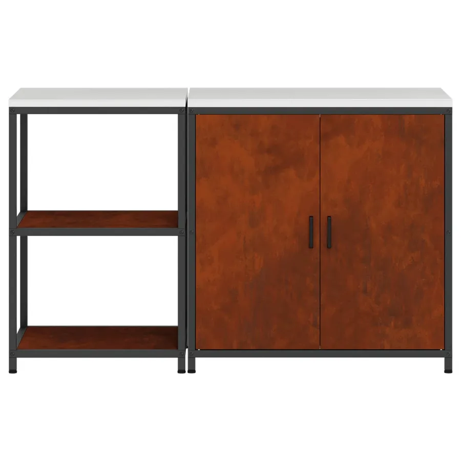 Ensemble de rangement cuisine HATTEM 2 pcs Rouillé Acier - 8