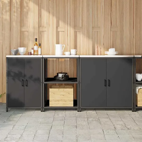 Ensemble de rangement cuisine HATTEM 3 pcs Noir
