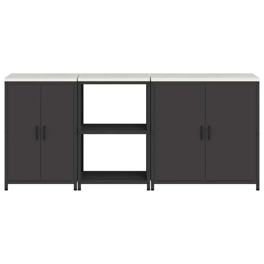 Ensemble de rangement cuisine HATTEM 3 pcs Noir - 10