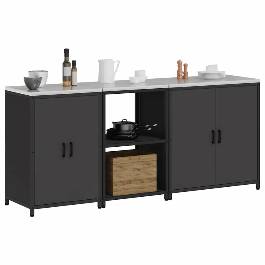 Ensemble de rangement cuisine HATTEM 3 pcs Noir - 3