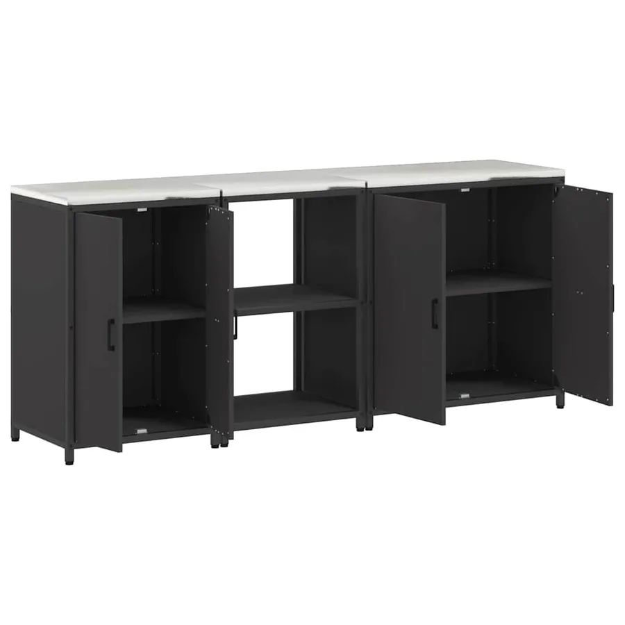 Ensemble de rangement cuisine HATTEM 3 pcs Noir - 9
