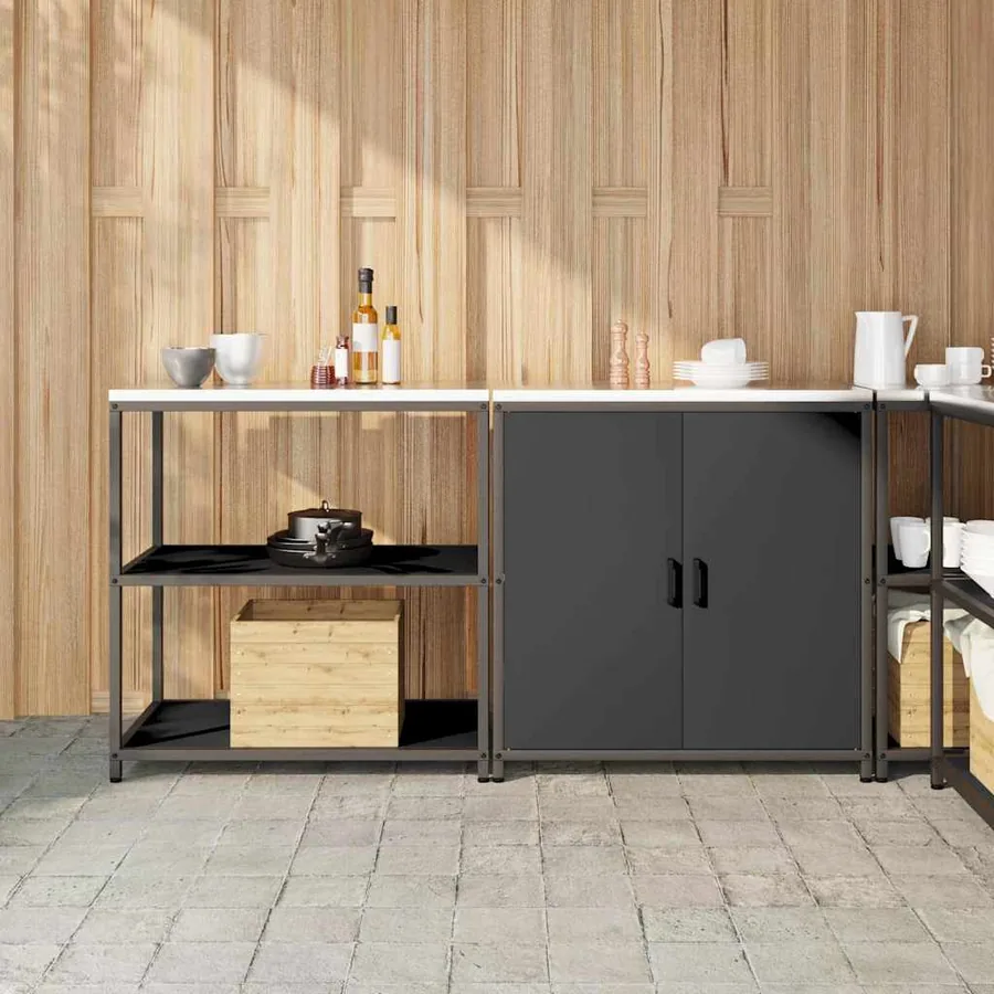 Ensemble de rangement cuisine HATTEM 2 pcs Noir