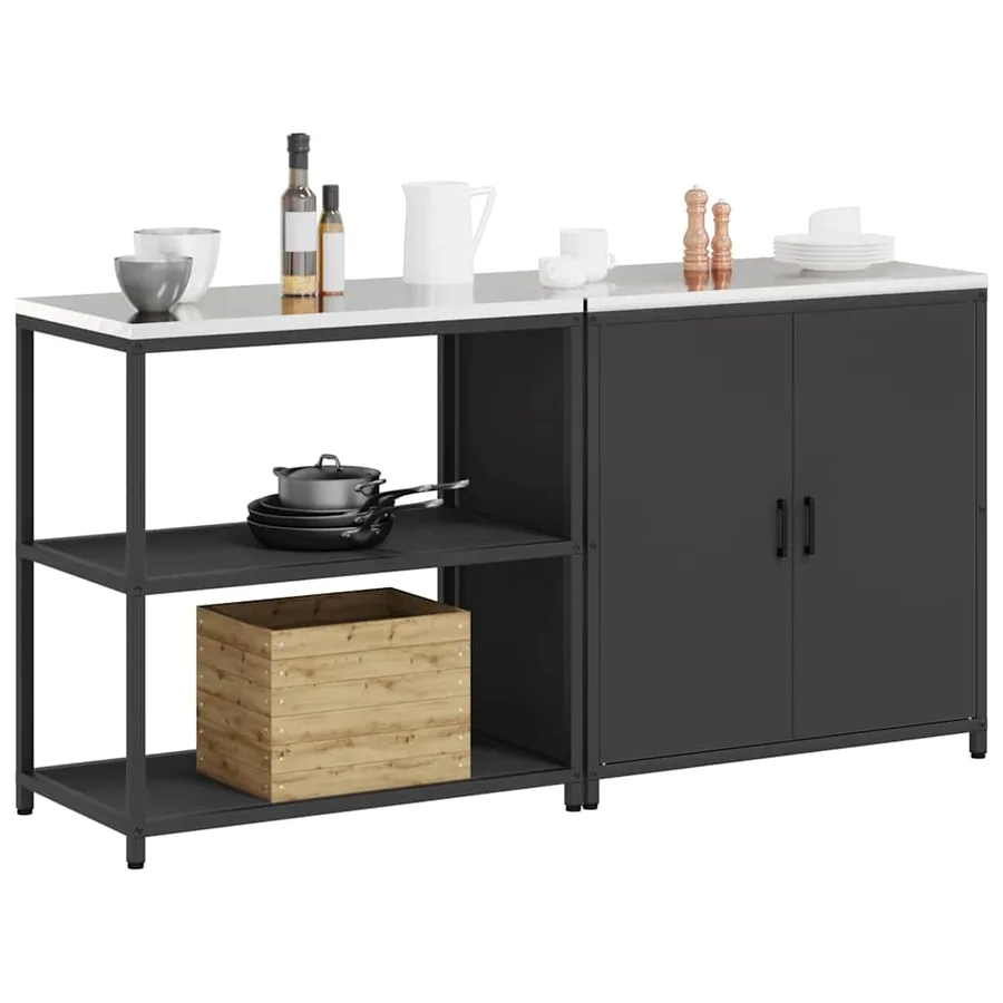 Ensemble de rangement cuisine HATTEM 2 pcs Noir - 3