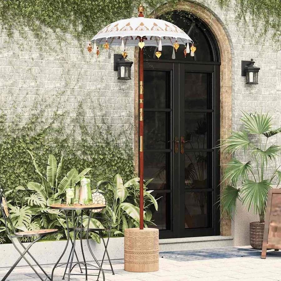 Parasol balinais Crème 125 x 125 x 260 cm - 3