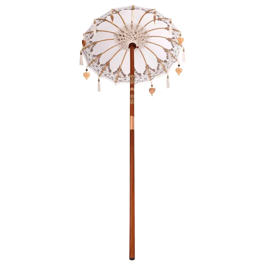 Parasol balinais Crème 125 x 125 x 260 cm - 5