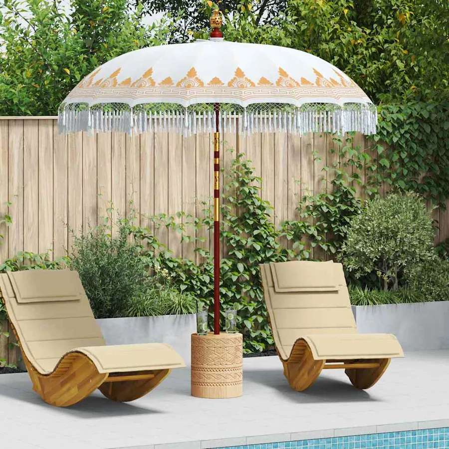 Parasol balinais Crème 215 x 215 x 260 cm