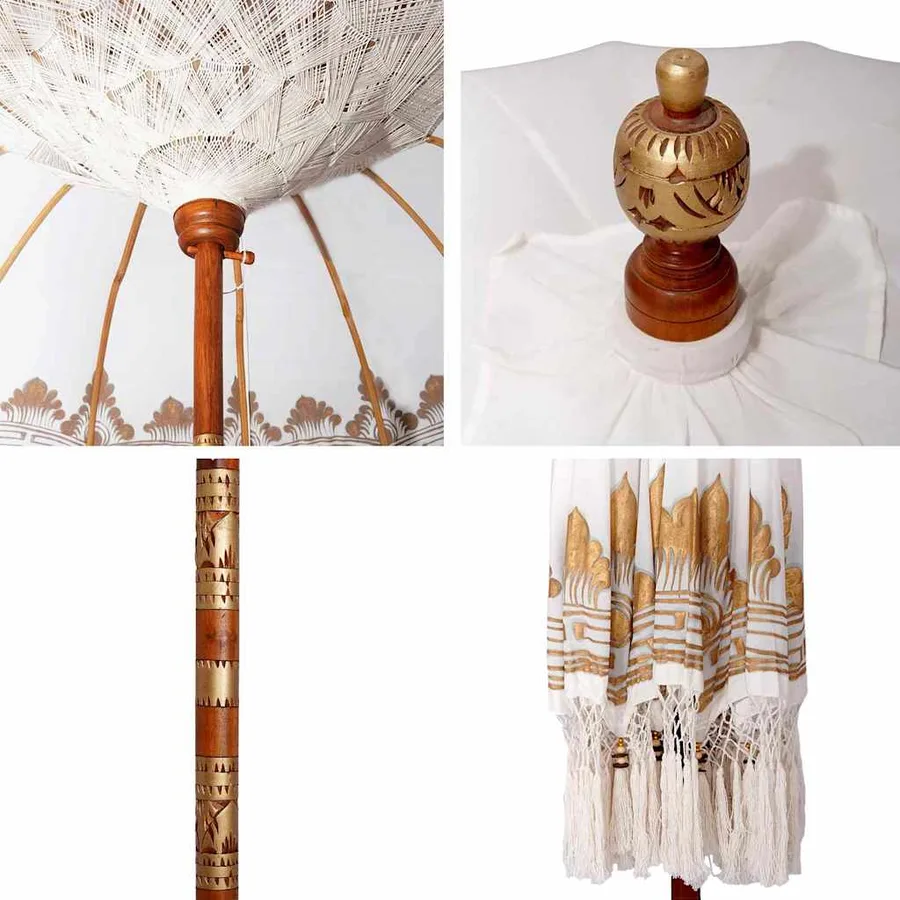 Parasol balinais Crème 215 x 215 x 260 cm - 7
