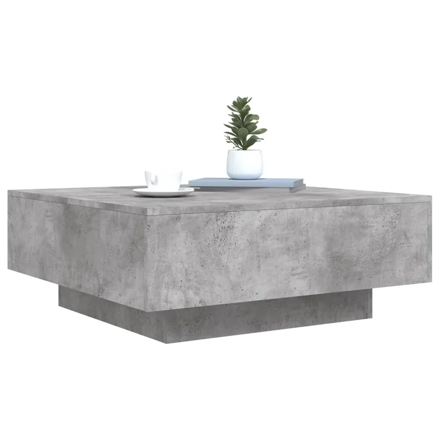 Table basse gris béton 80x80x31 cm bois d'ingénierie - 4