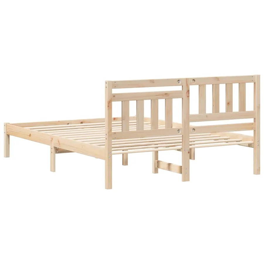 Cadre de lit avec tête de lit Marron 120 x 200 cm Pin massif - 6