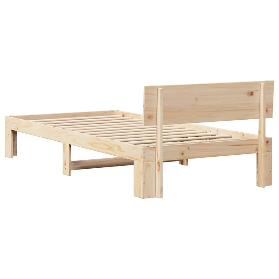 Cadre de lit avec tête de lit Naturel 80 x 200 cm Pin massif - 7