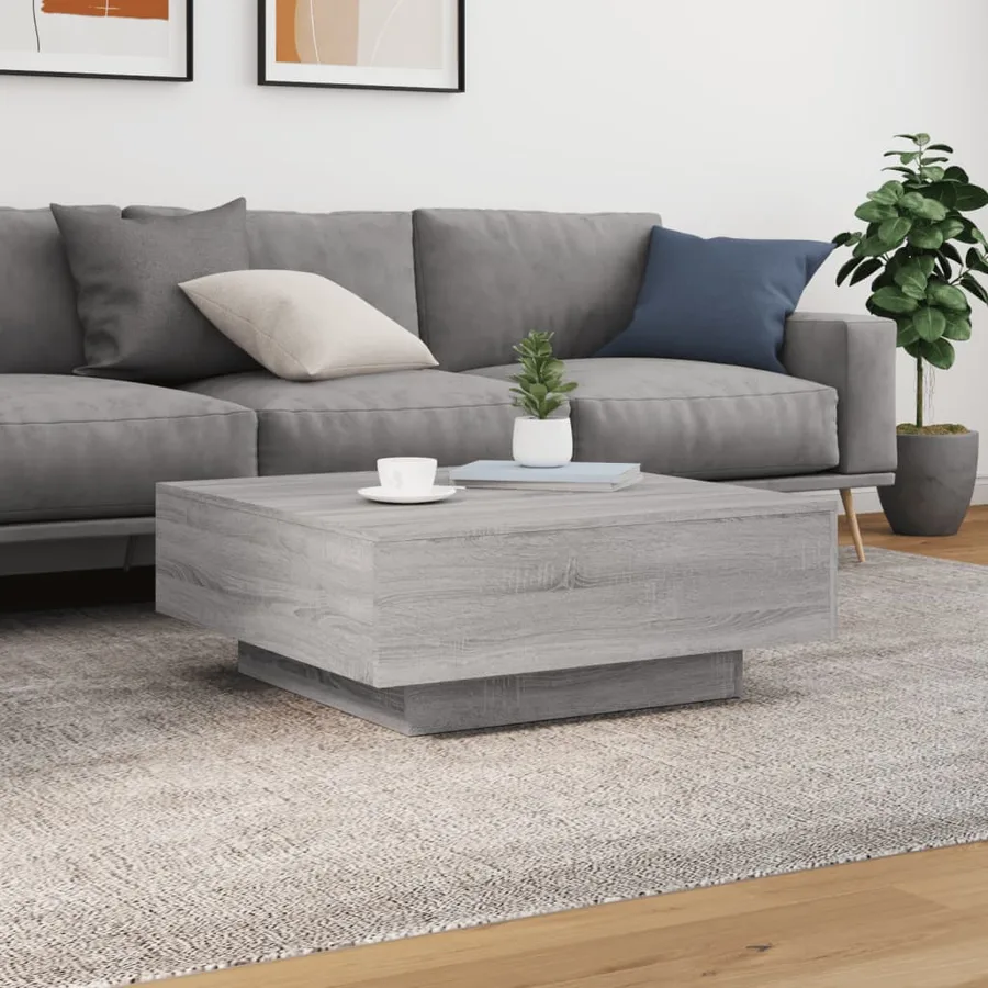 Table basse sonoma gris 80x80x31 cm bois d'ingénierie - 3