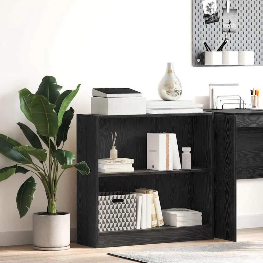 Étagère Chêne noir 80 x 24 x 76 cm Bois d'ingénierie