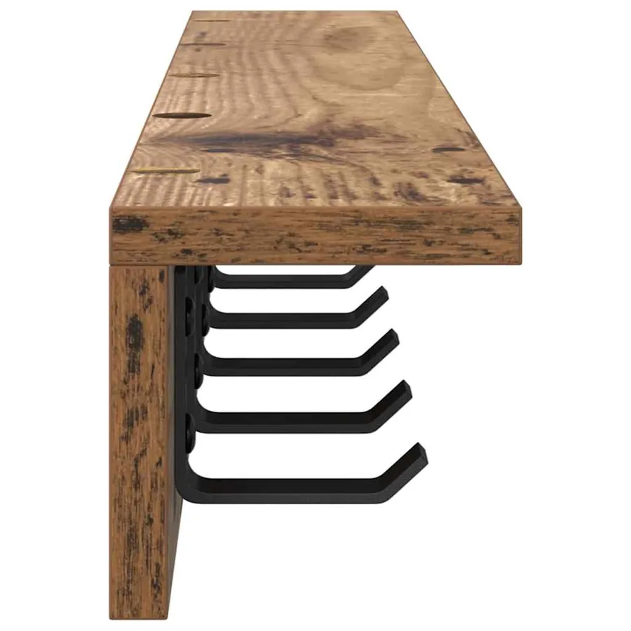 Porte-manteau mural Bois ancien 80 x 10,5 x 10,5 cm - 6
