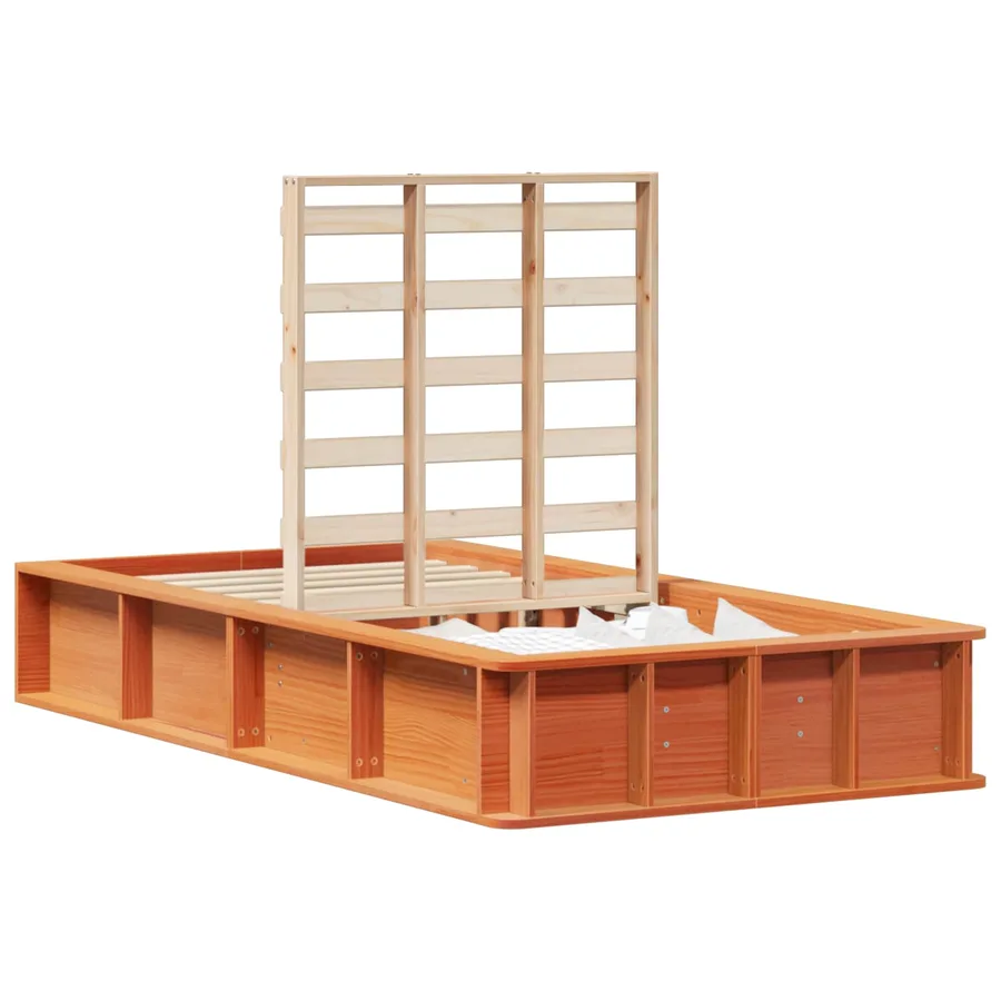Cadre de lit Cire marron 100 x 200 cm Bois de pin massif - 2