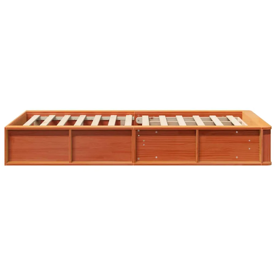 Cadre de lit Cire marron 100 x 200 cm Bois de pin massif - 6