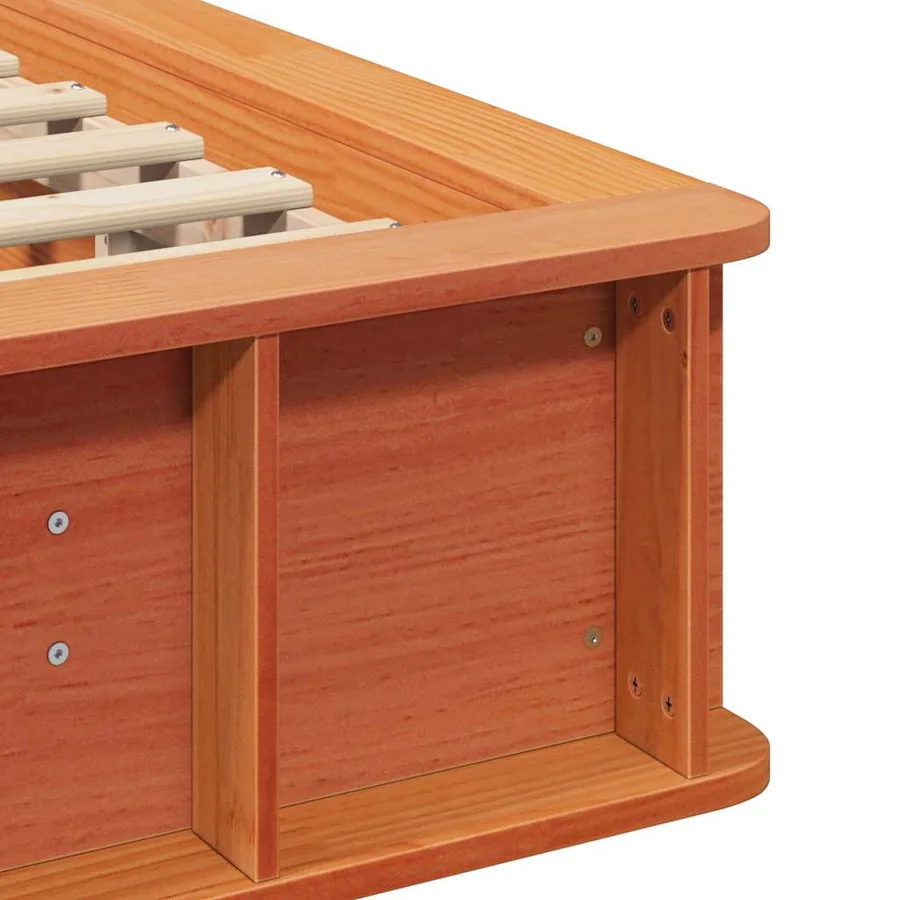 Cadre de lit Cire marron 100 x 200 cm Bois de pin massif - 9