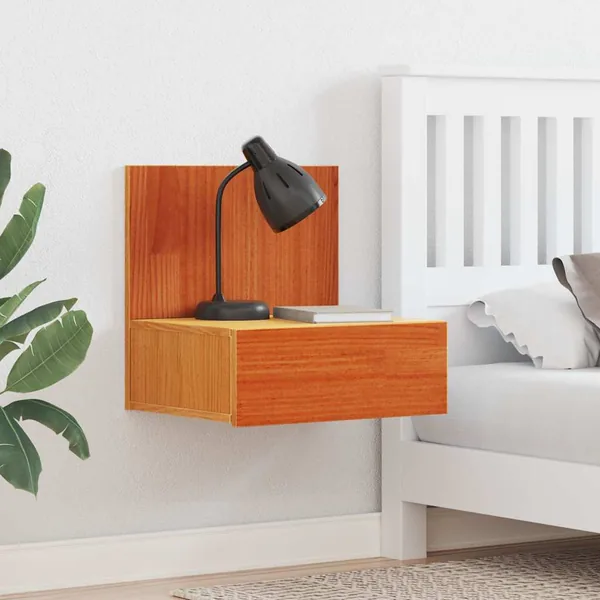Table de chevet Brun cire 42 x 32,5 x 40 cm Bois massif en pin