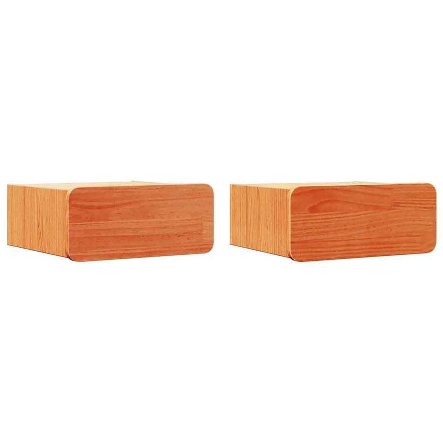 Table de chevet avec tiroir 2 pcs Brun cire 39 x 34 x 16,5 cm - 2