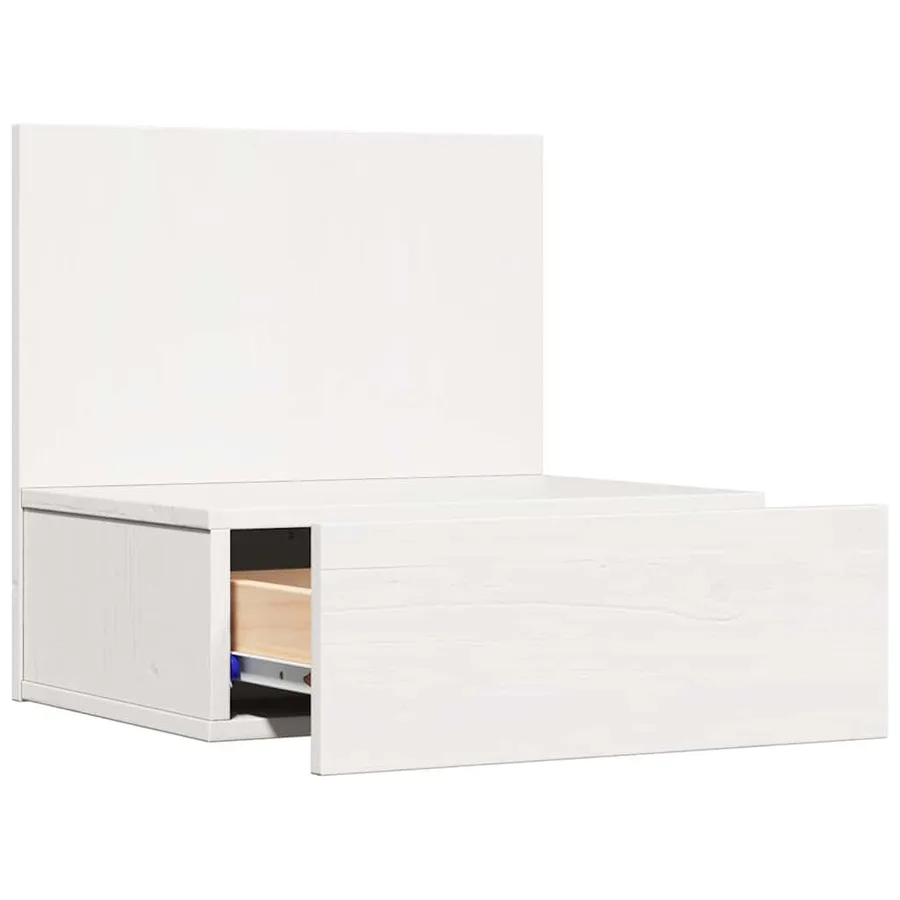 Table de chevet Blanc 42 x 32,5 x 40 cm Bois massif en pin - 5