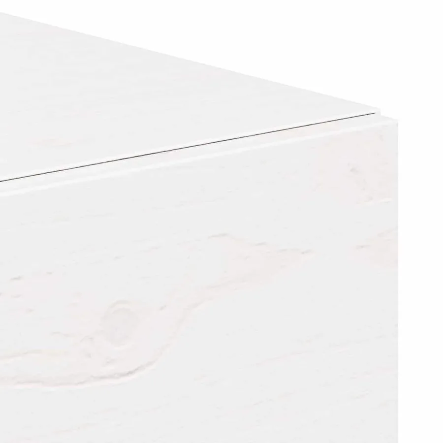 Table de chevet Blanc 42 x 32,5 x 40 cm Bois massif en pin - 9