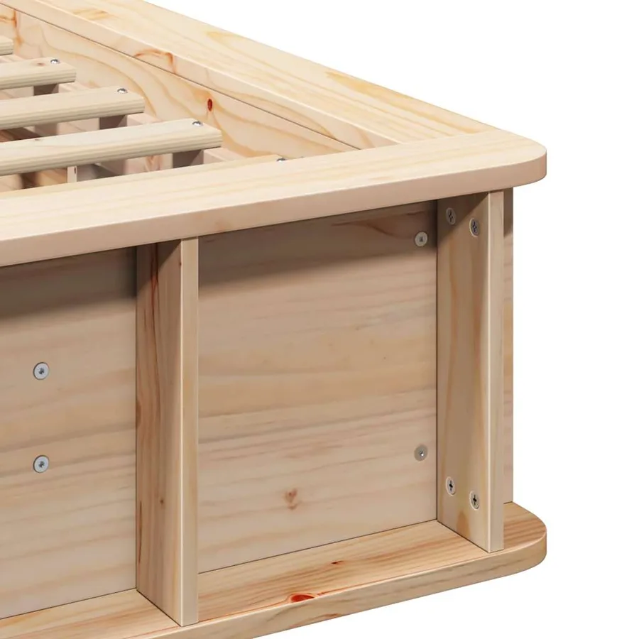 Cadre de lit Marron 90 x 190 cm Bois de pin massif - 9