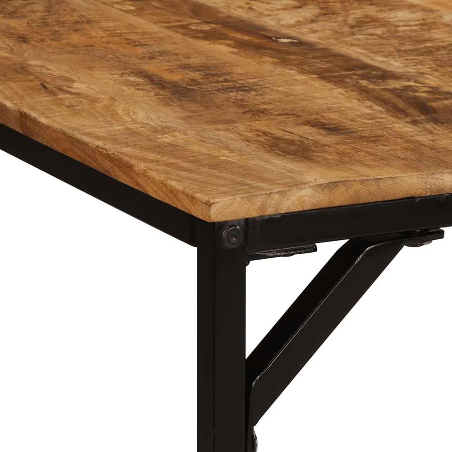 Table à manger 200x100x75 cm bois de manguier massif brut - 5