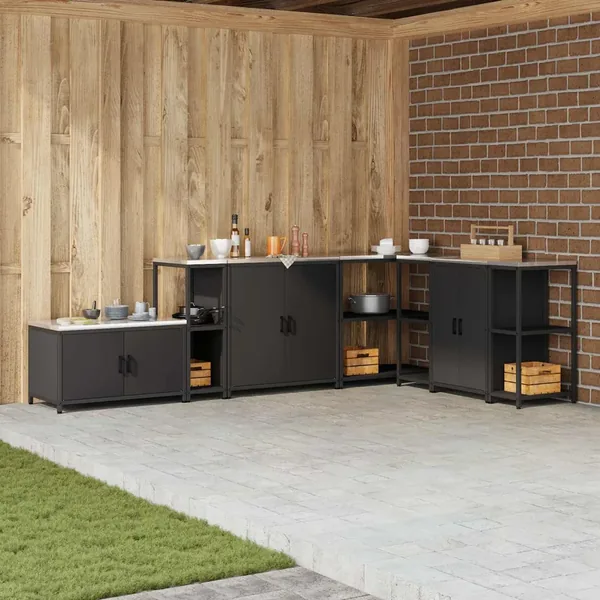 Rangement de cuisine HATTEM Noir 30 x 50 x 92 cm Acier