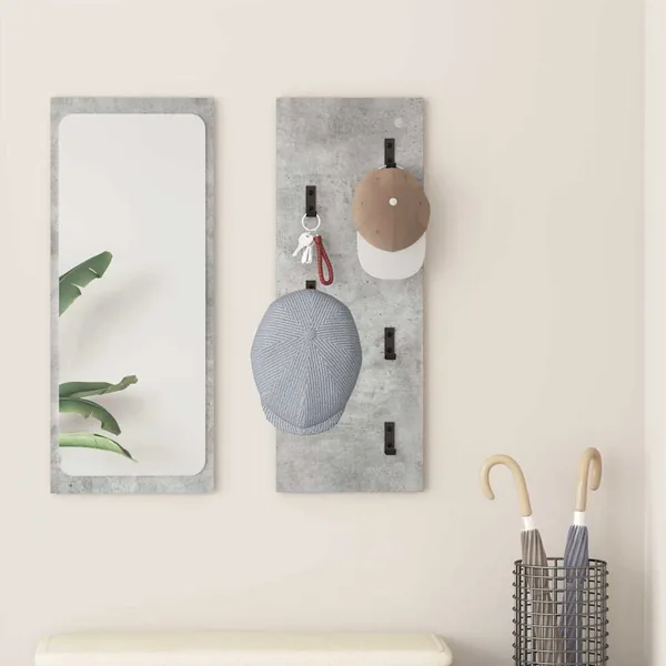 Porte-manteau mural Montage mural Gris béton 30 x 1,5 x 80 cm