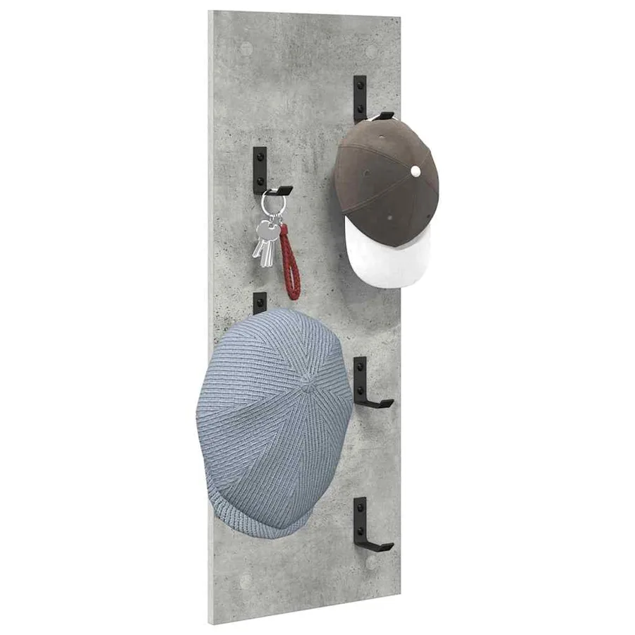 Porte-manteau mural Montage mural Gris béton 30 x 1,5 x 80 cm - 3