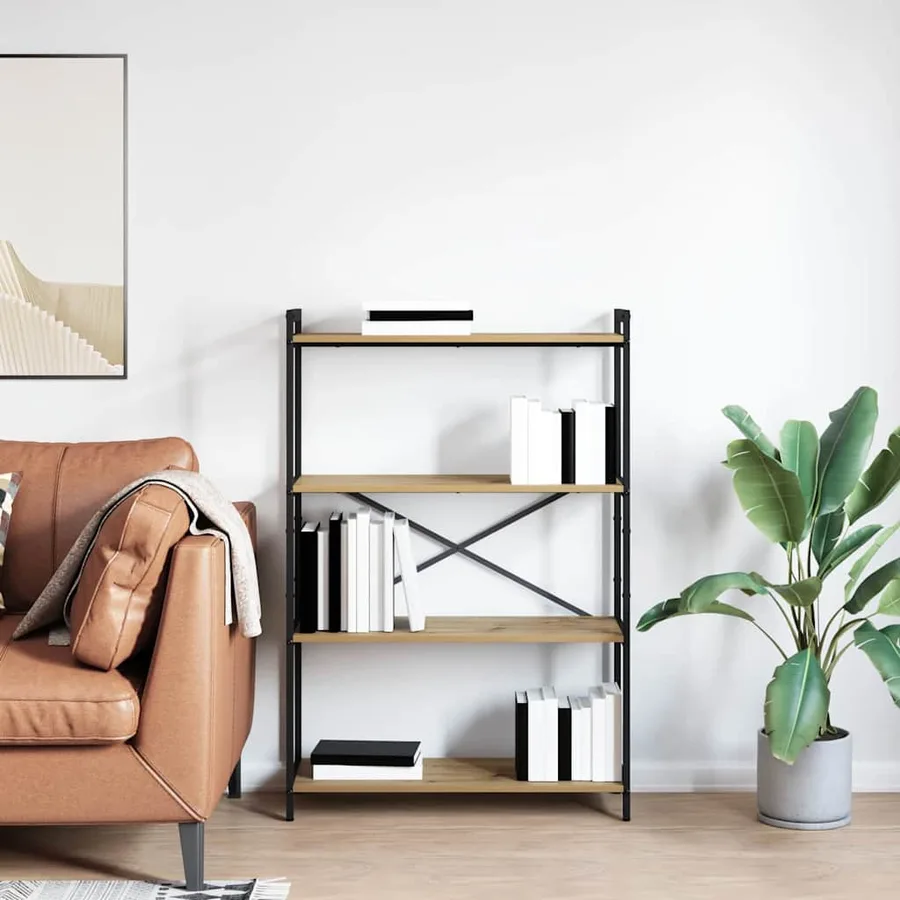 Étagère 80 x 30 x 120 cm Bois d'ingénierie Chêne artisanal - 4