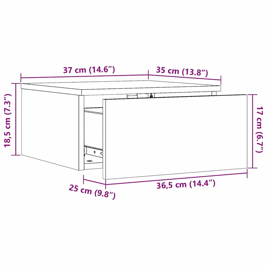 Table de chevet Blanc 37 x 35 x 18,5 cm Bois massif en pin - 13