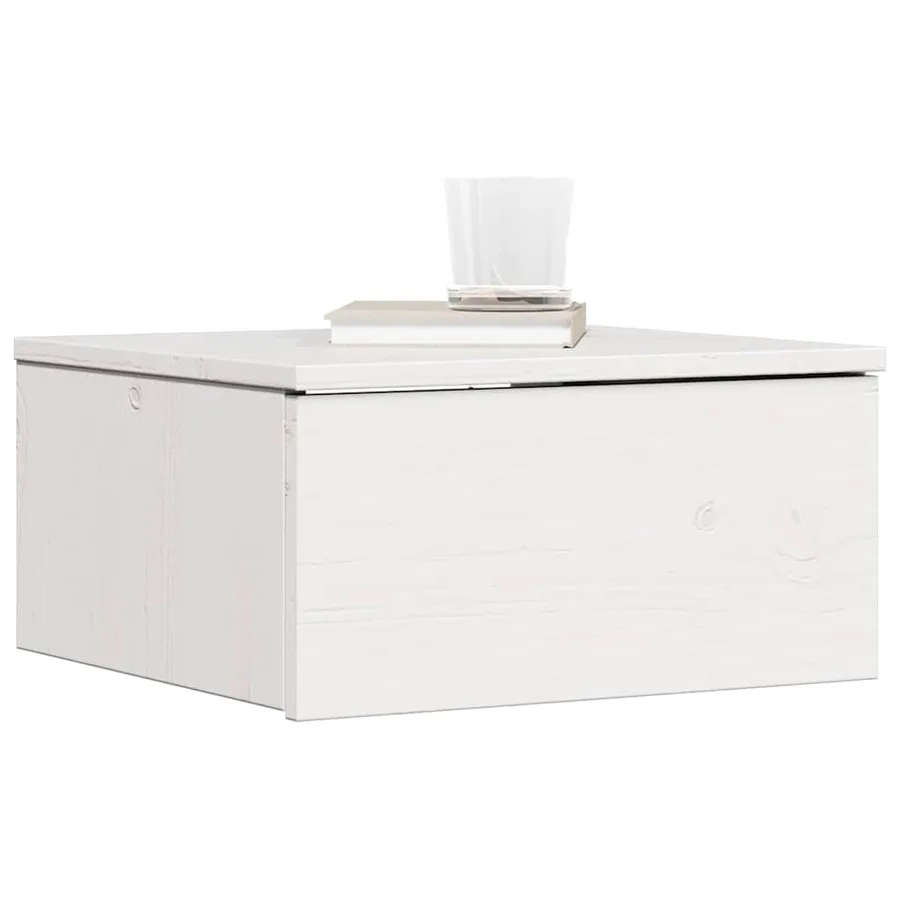 Table de chevet Blanc 37 x 35 x 18,5 cm Bois massif en pin - 3