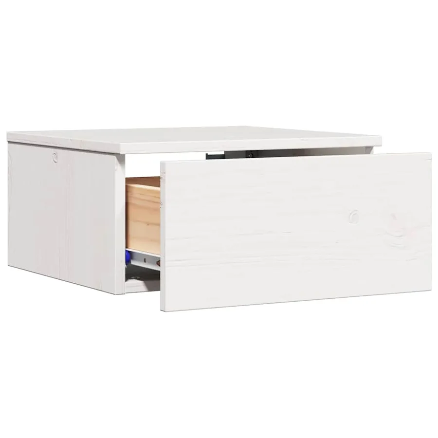 Table de chevet Blanc 37 x 35 x 18,5 cm Bois massif en pin - 5