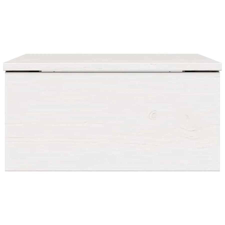 Table de chevet Blanc 37 x 35 x 18,5 cm Bois massif en pin - 6