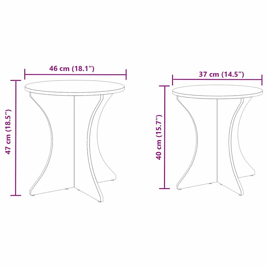 Table basse 2 pcs Naturel Bois massif en pin - 8