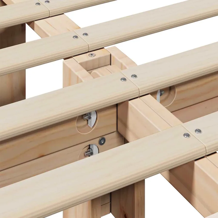 Cadre de lit Blanc 180 x 200 cm Bois de pin massif - 10