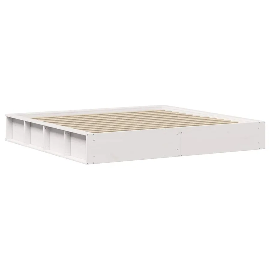 Cadre de lit Blanc 180 x 200 cm Bois de pin massif - 7