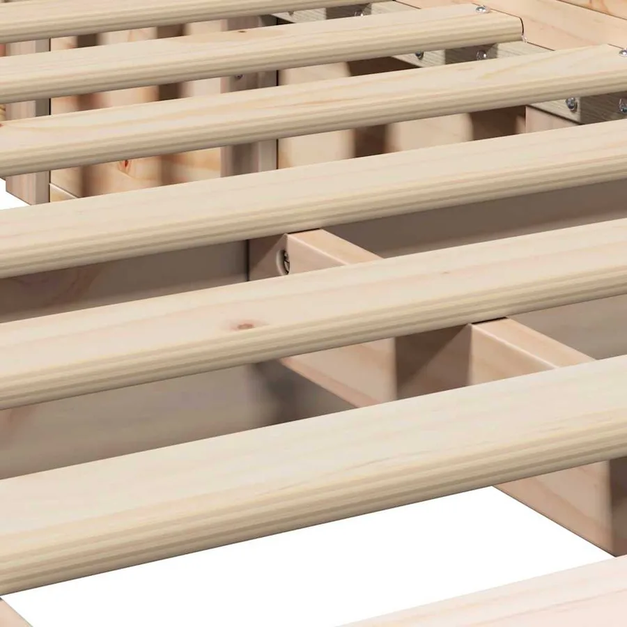 Cadre de lit Marron 100 x 200 cm Bois de pin massif - 10