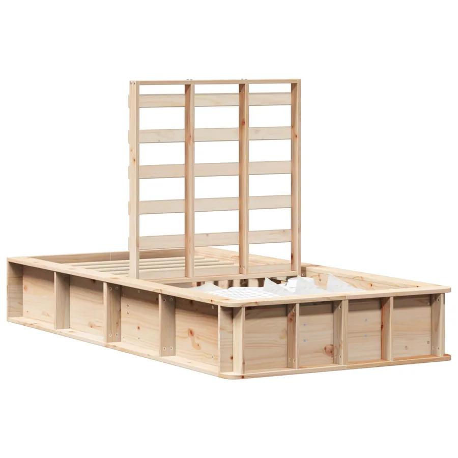 Cadre de lit Marron 100 x 200 cm Bois de pin massif - 2