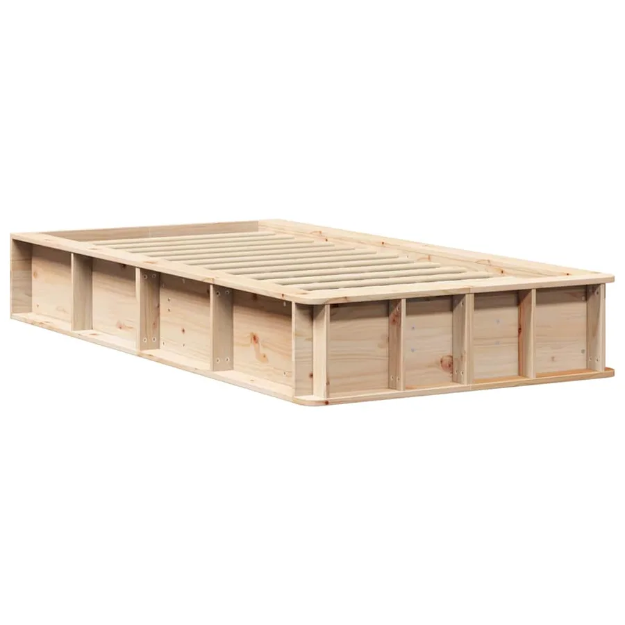Cadre de lit Marron 100 x 200 cm Bois de pin massif - 4
