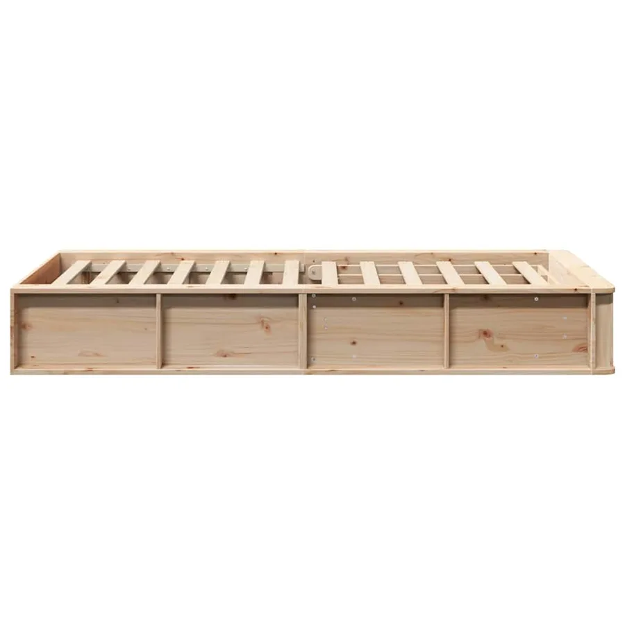 Cadre de lit Marron 100 x 200 cm Bois de pin massif - 6