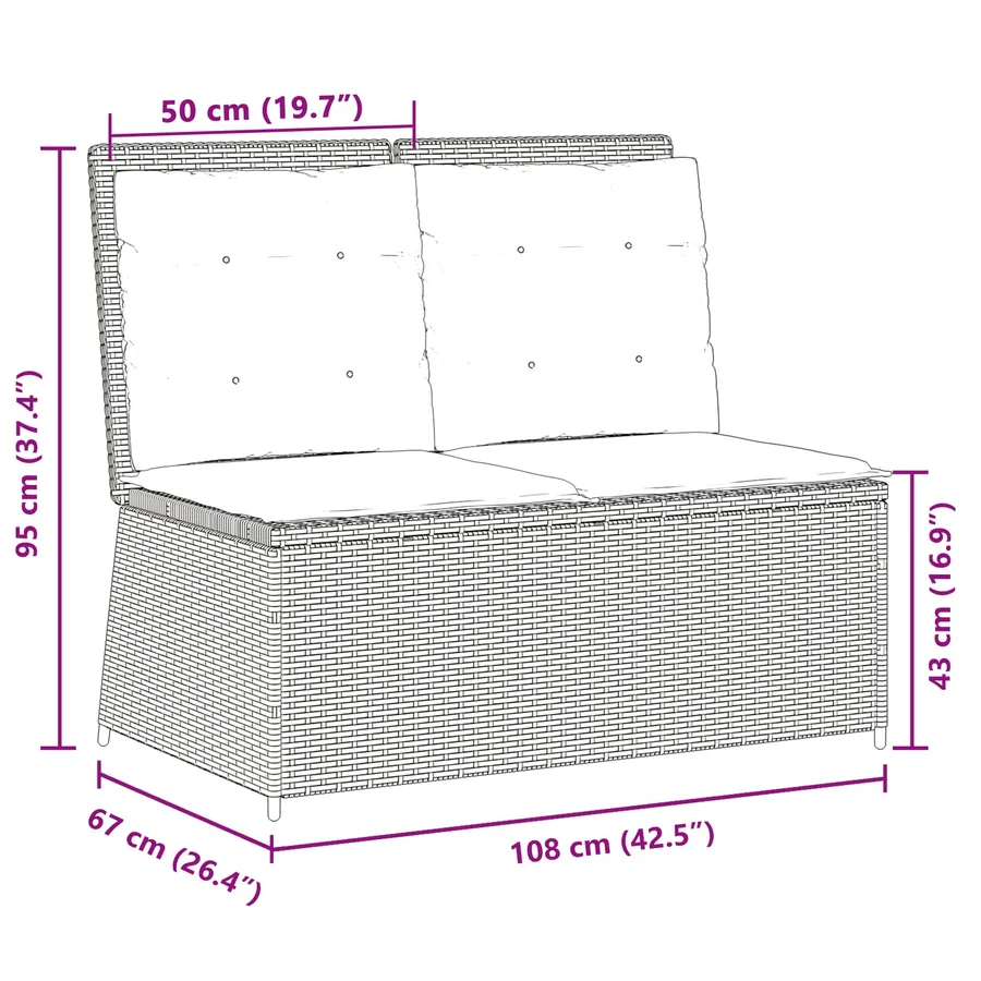 Banc de jardin Beige polyrotin - 9