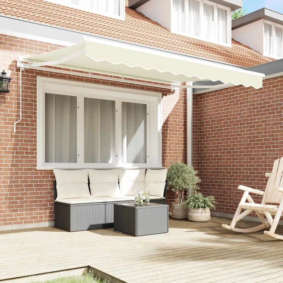 Cadre d'auvent Crème 250 x 200 cm Polyester avec revêtement PU - 3