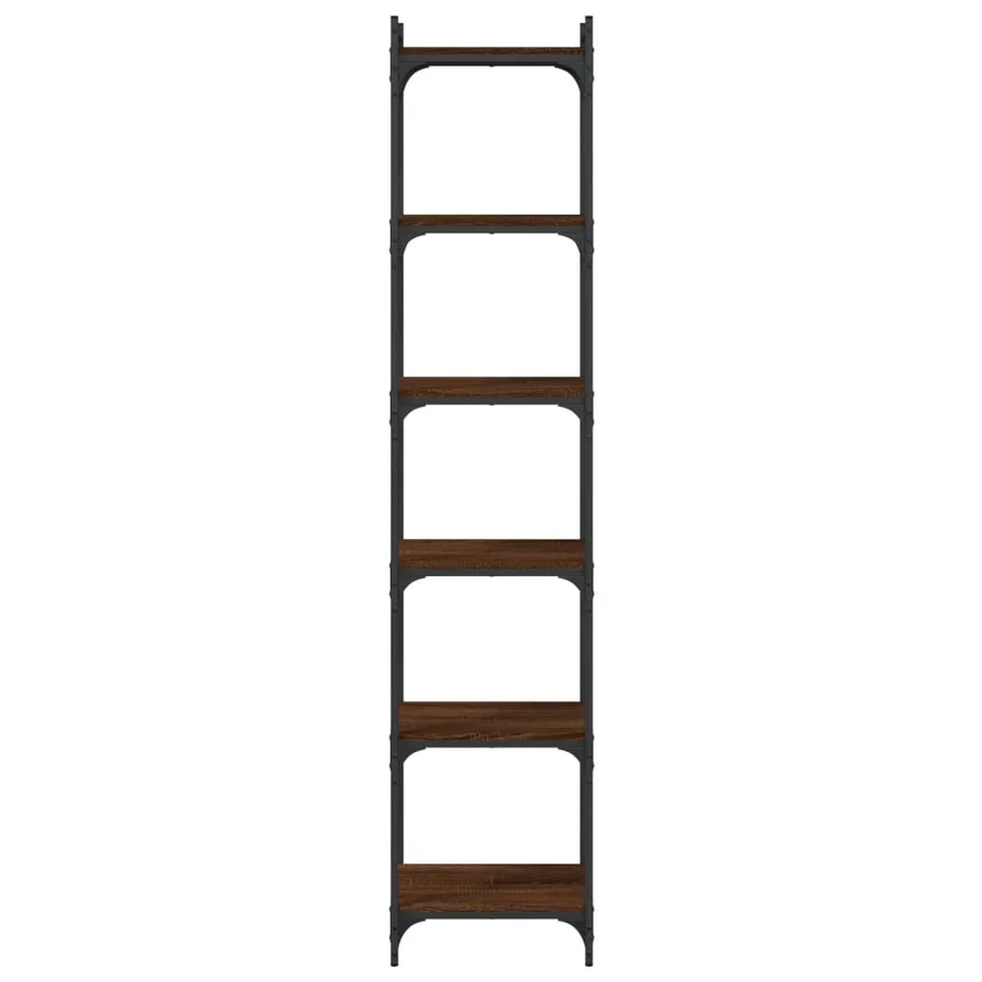 Bibliothèque 6 niveaux chêne marron 40x30x188cm bois ingénierie - 4