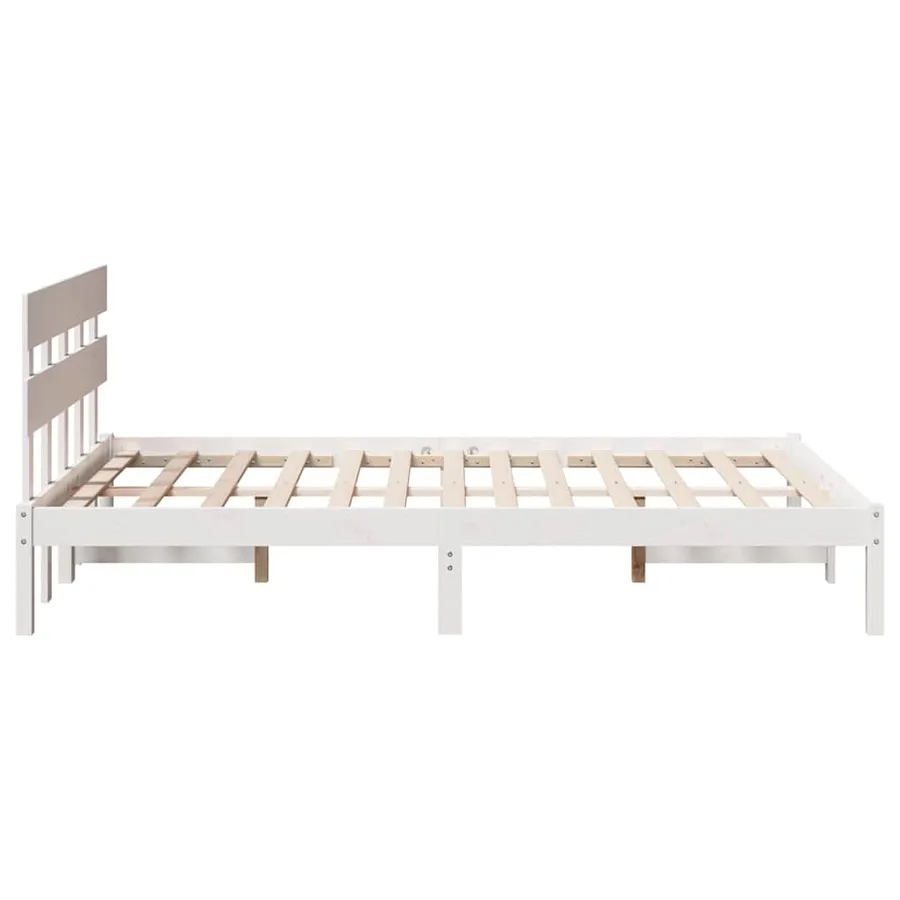 Cadre de lit Blanc 120 x 190 cm Bois de pin massif - 6