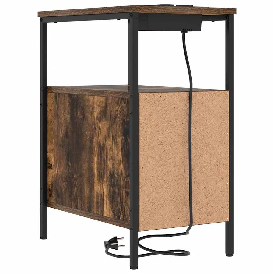 Cabinet de chevet avec tiroir 2 pcs Chêne fumé 30 x 48 x 61 cm - 9